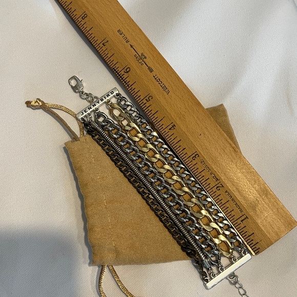 5-in-1 mixed metals bracelet Jenny Bird Austin Cuff with OG pouch - Picture 6 of 11